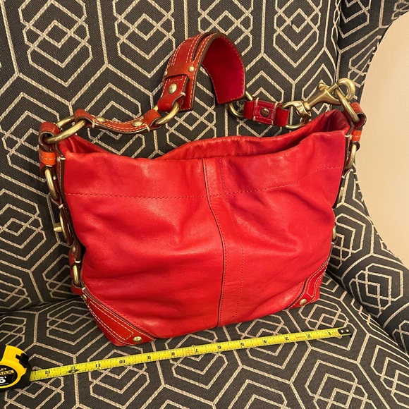 Red leather Coach hobo shoulder bag - perfect condition - Picture 3 of 10